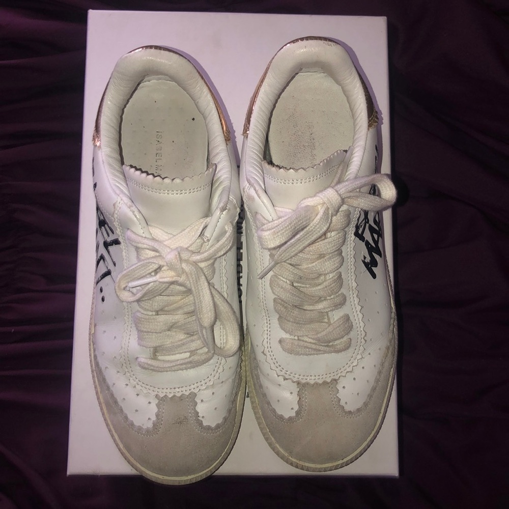🔥White Isabel Marant🔥 Bryce Street Tag Sneakers - Picture 2 of 5